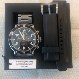 Men’s Shinola “Black Blizzard” watch with 2 bands